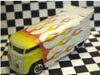 White VW Bus with Flames
